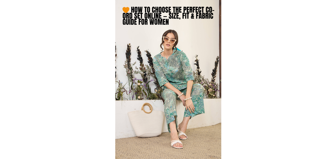 🧡 How to Choose the Perfect Co-Ord Set Online — Size, Fit & Fabric Guide for Women