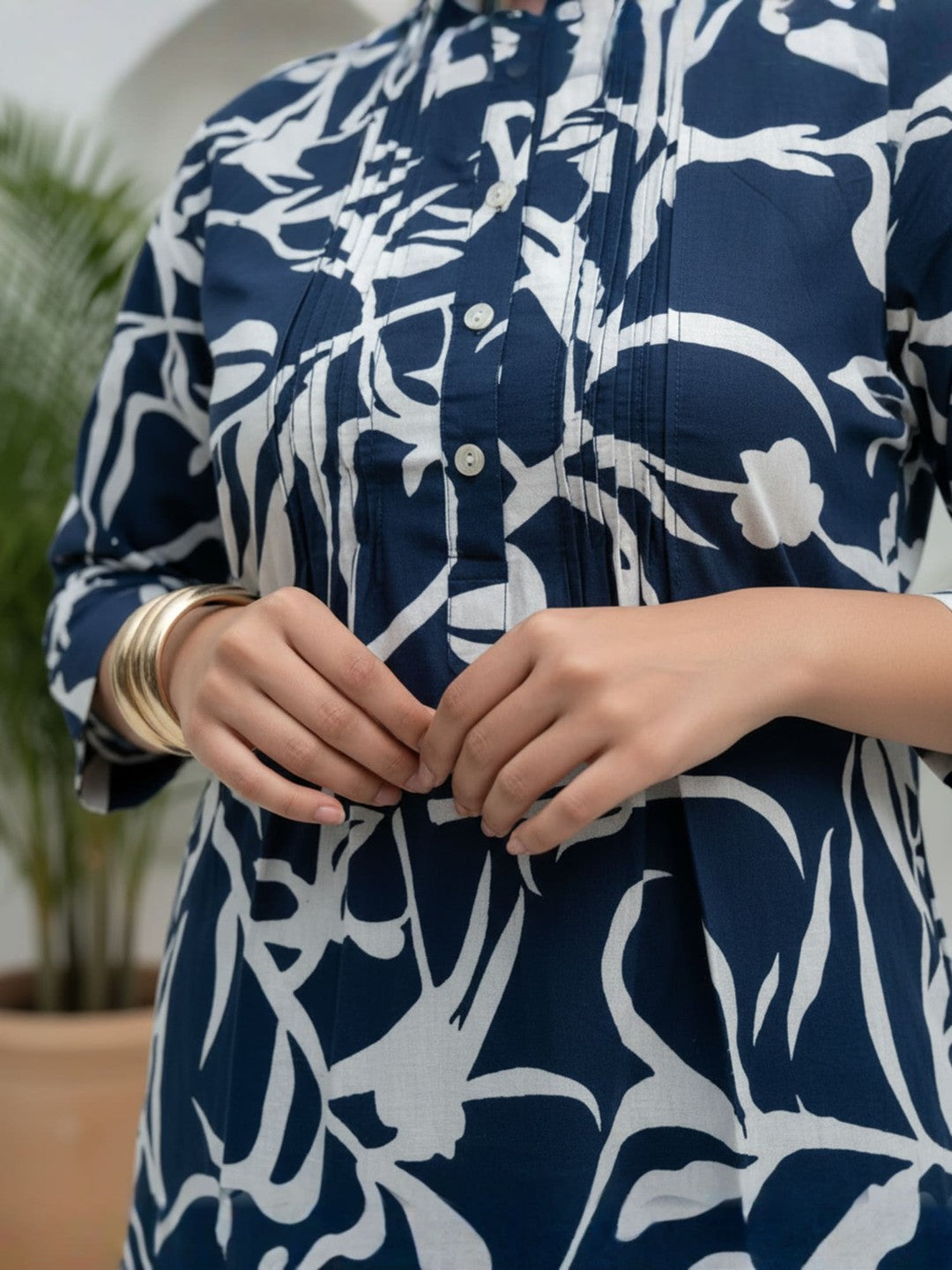 Blue Printed Pure Cotton Co-ord Set