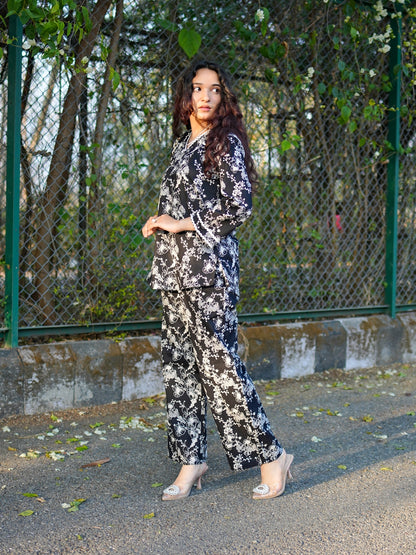 Romantic Florals Pure Cotton Printed Tunic with Trousers