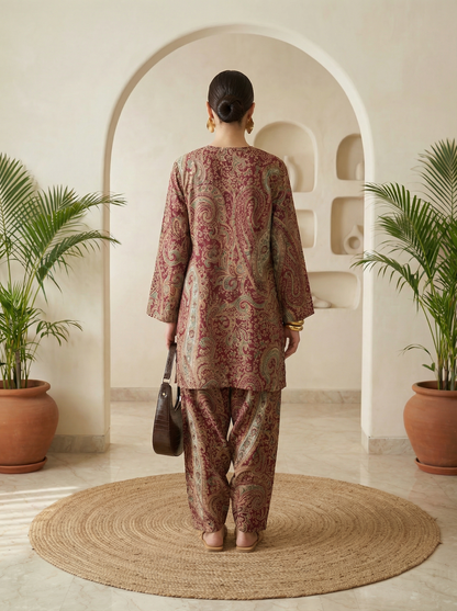 Romantic Florals Pure Cotton Printed Tunic with Palazzos