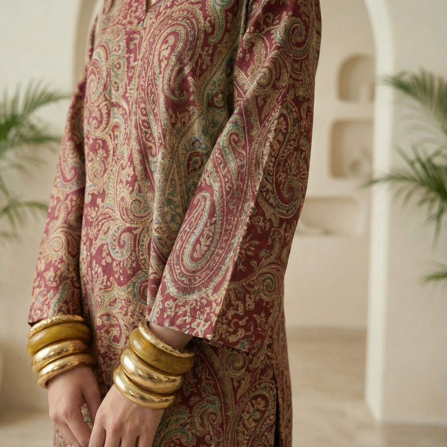 Romantic Florals Pure Cotton Printed Tunic with Palazzos