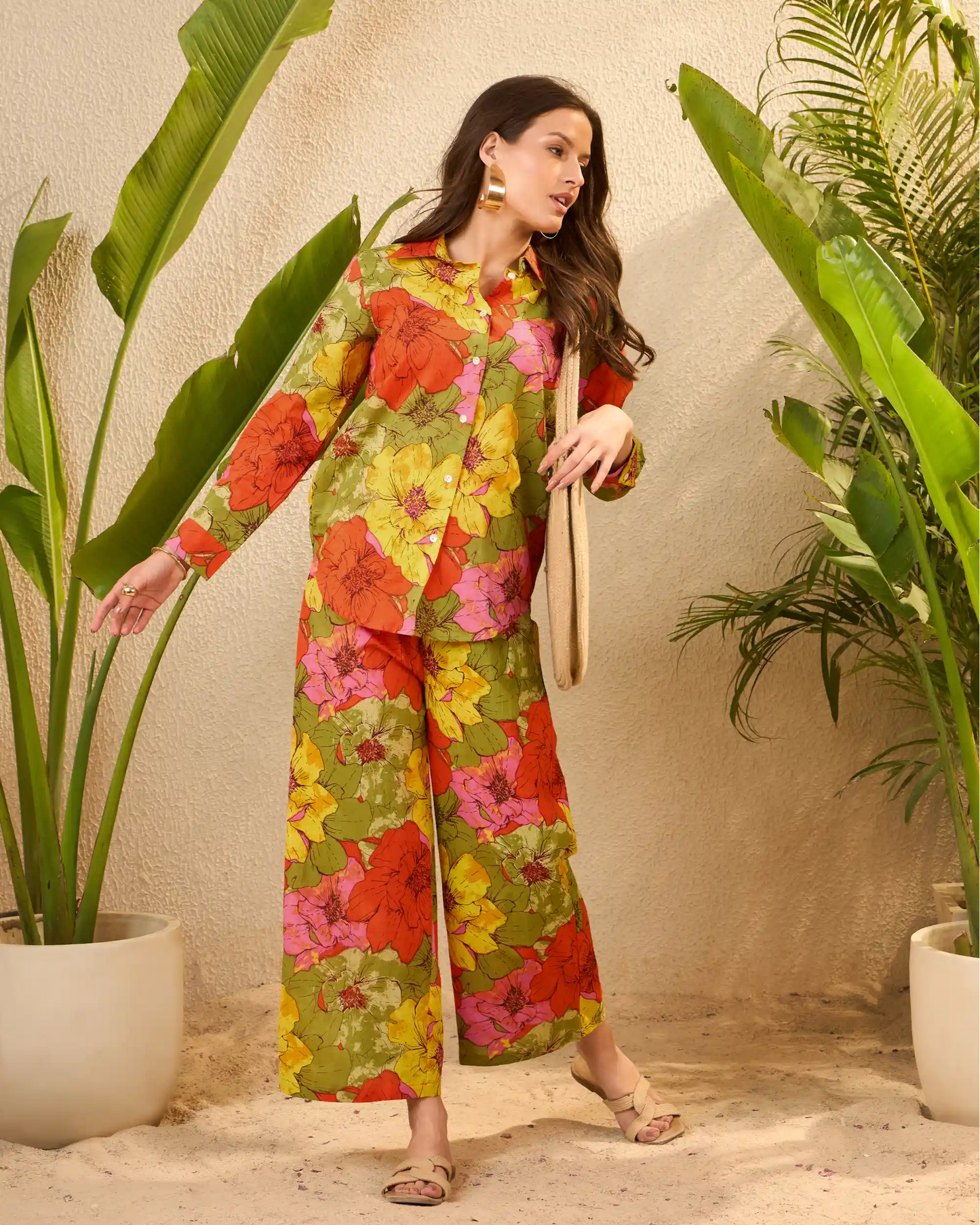 Multi-Color Floral Printed Pure Cotton Co-Ord Set