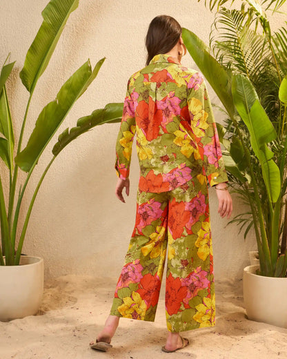 Multi-Color Floral Printed Pure Cotton Co-Ord Set